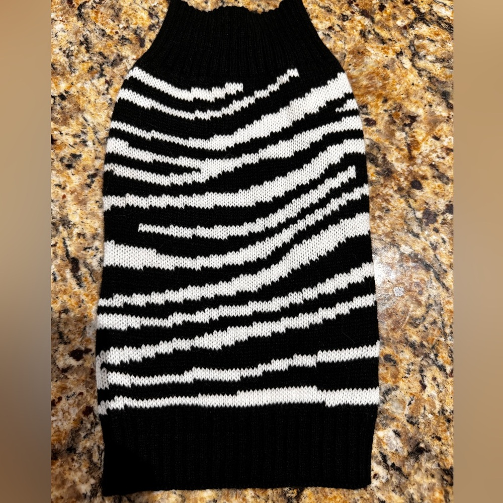 Zebra puppy dogs sweater by glamour to the bone size small